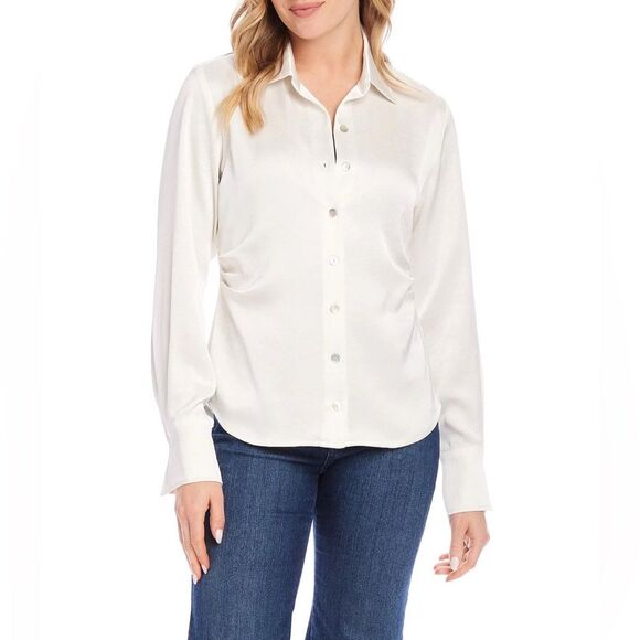 Karen Kane Satine Button down NWT Cream off white size  extra large - Picture 1 of 9